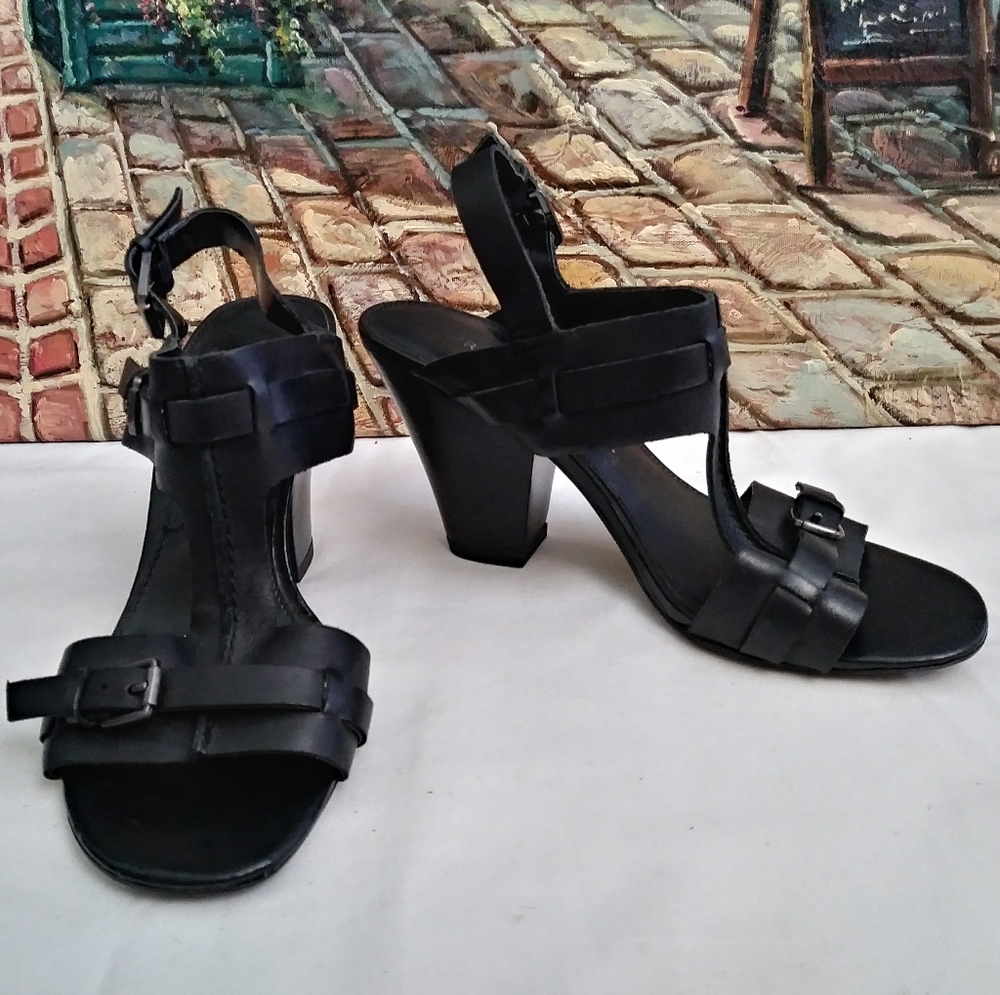 Franco Sarto Ankle Strap High Sandals for Woman. Summer Shoes.